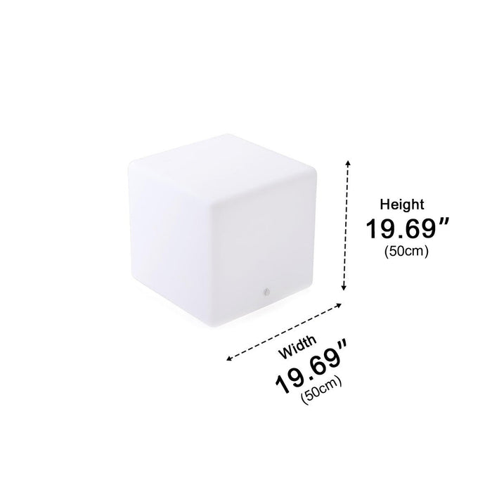 Solar RGB Outdoor Cube Floor Lamp, 16 Color IP65 Weatherproof, Remote Control for Patio/Garden/Yard