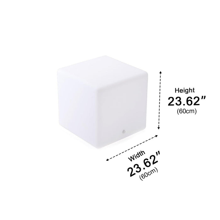 Solar RGB Outdoor Cube Floor Lamp, 16 Color IP65 Weatherproof, Remote Control for Patio/Garden/Yard