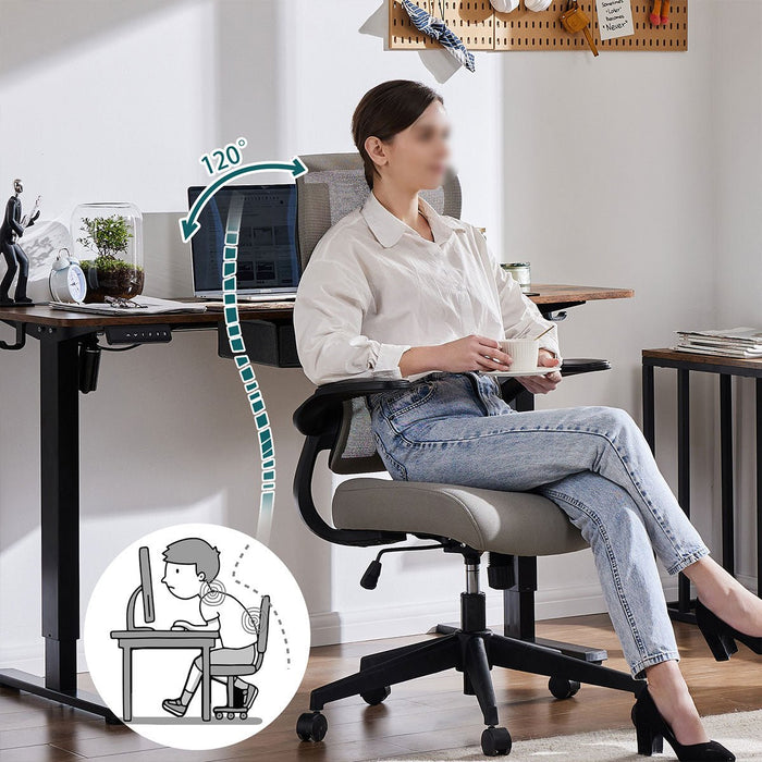 Ergonomic Mesh Office Chair, Lumbar Support, Flip-up Armrests, Adjustable Swivel Computer Desk Chair for Home/Office