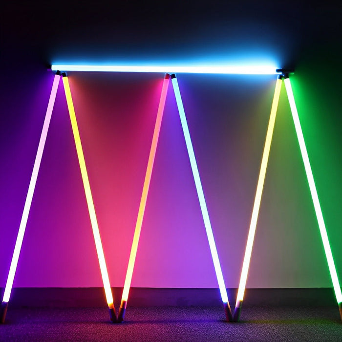Rechargeable RGB LED Tube Light, 360° Wireless Handheld Atmosphere Stick, Dimmable Portable for Live Stream/Photography/Room Accent