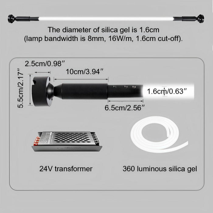 360° Rotatable LED Strip Light, Modern Minimalist Linear Wall Light, Dimmable Accent Lighting for Living Room/Office