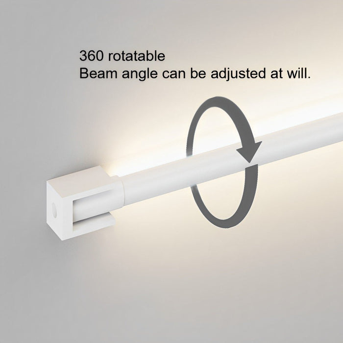 Modern Minimalist Rotatable LED Strip Wall Sconce, Plug-in Accent Lighting for Bedroom/Living Room
