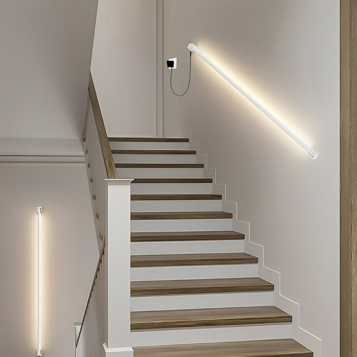Modern Minimalist Rotatable LED Strip Wall Sconce, Plug-in Accent Lighting for Bedroom/Living Room
