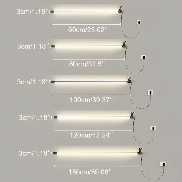 Modern Minimalist Rotatable LED Strip Wall Sconce, Plug-in Accent Lighting for Bedroom/Living Room