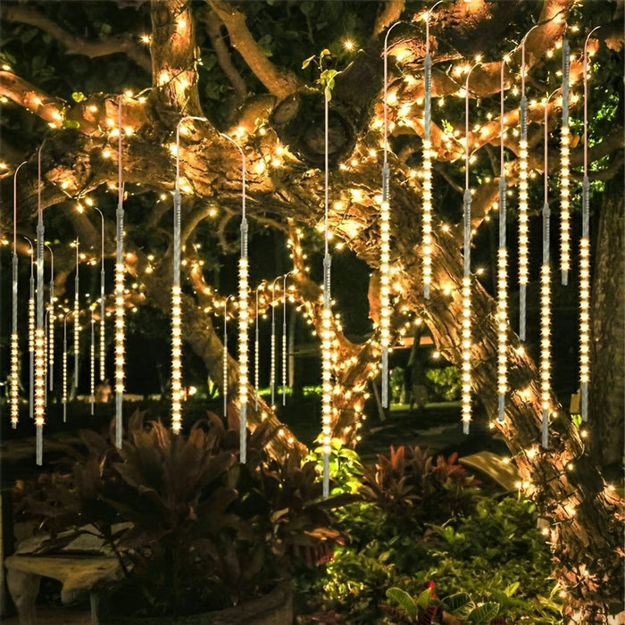 Solar Meteor Shower String Lights, Waterproof Outdoor Landscape Decor, Dynamic LED, Garden/Yard/Patio, Easy Install, Energy Efficient