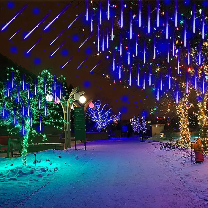 Solar Meteor Shower String Lights, Waterproof Outdoor Landscape Decor, Dynamic LED, Garden/Yard/Patio, Easy Install, Energy Efficient