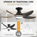 38 in. Dimmable Low Profile Ceiling Fan with Lights Remote APP Control, Reversible RGB Ceiling Fans with Ring Lights for Kids Room Bedroom Living Room-12-ErisView