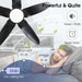 38 in. Dimmable Low Profile Ceiling Fan with Lights Remote APP Control, Reversible RGB Ceiling Fans with Ring Lights for Kids Room Bedroom Living Room-14-ErisView