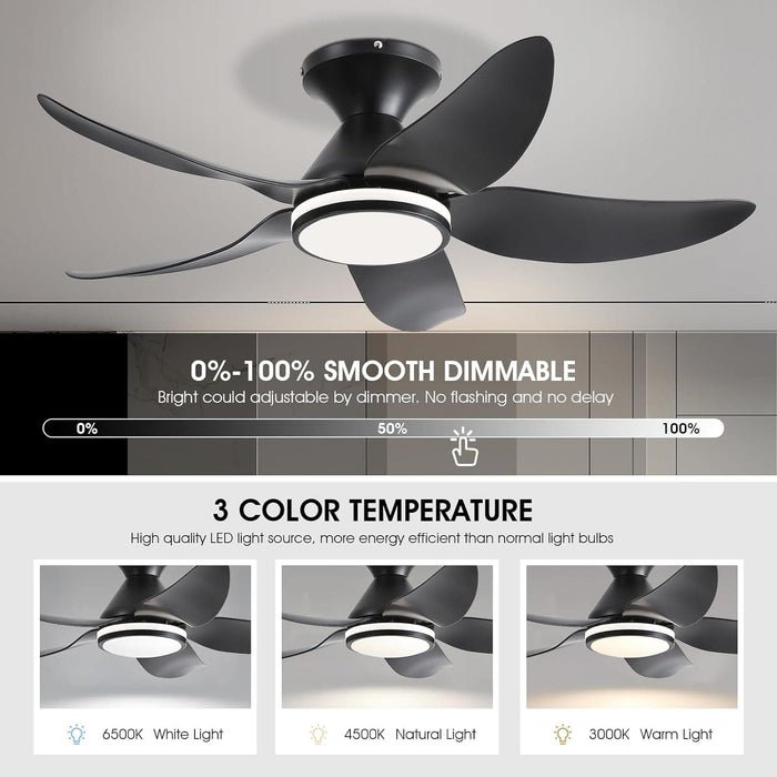 38 in. Dimmable Low Profile Ceiling Fan with Lights Remote APP Control, Reversible RGB Ceiling Fans with Ring Lights for Kids Room Bedroom Living Room-15-ErisView
