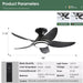38 in. Dimmable Low Profile Ceiling Fan with Lights Remote APP Control, Reversible RGB Ceiling Fans with Ring Lights for Kids Room Bedroom Living Room-4-ErisView