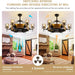 39.5 in. Black Vintage Rustic Farmhouse Ceiling Fans, Chandelier Fan Light with 6 Candle Lights, Chandelier Ceiling Fan for Dining Living Room Kitchen-3-ErisView