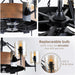 39.5 in. Black Vintage Rustic Farmhouse Ceiling Fans, Chandelier Fan Light with 6 Candle Lights, Chandelier Ceiling Fan for Dining Living Room Kitchen-6-ErisView