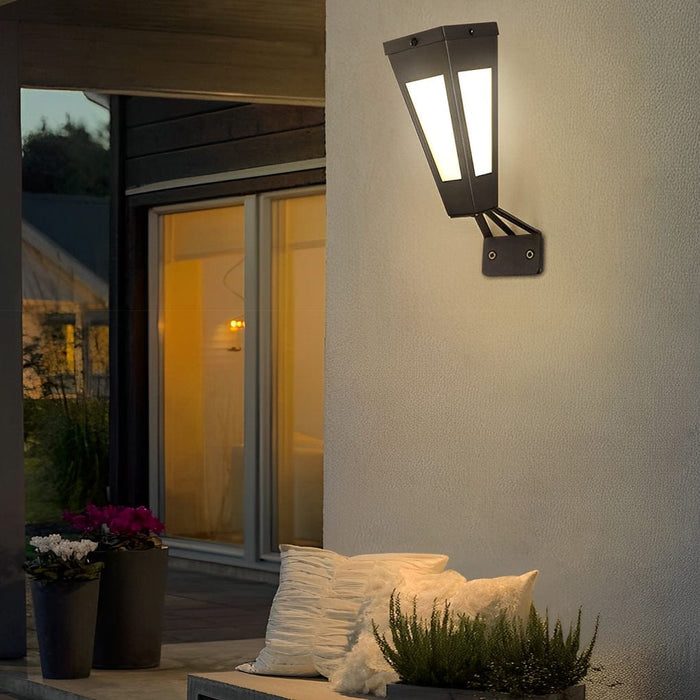 Waterproof Intelligent Metal LED Black Modern Solar Outdoor Wall Light