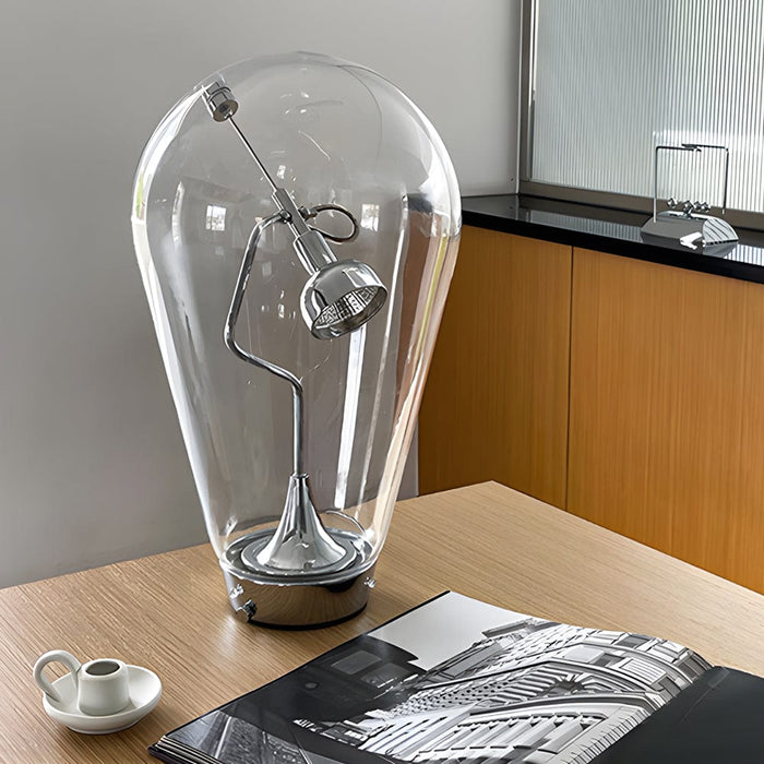 Industrial Magnet Control Glass Bulb Shaped  Blow Table Lamp Touch Dimming Desk Lamp