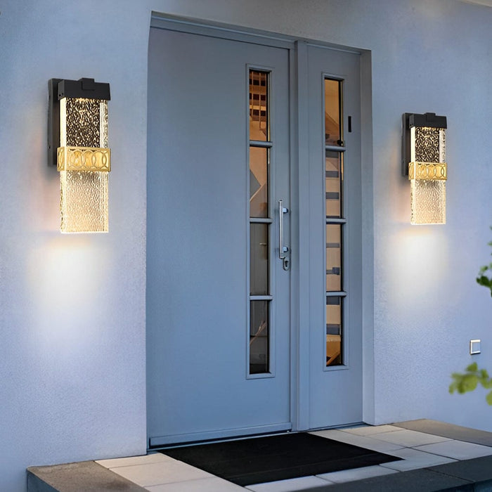 Bubbles Crystal LED Waterproof Black Simple Modern Outdoor Wall Lights