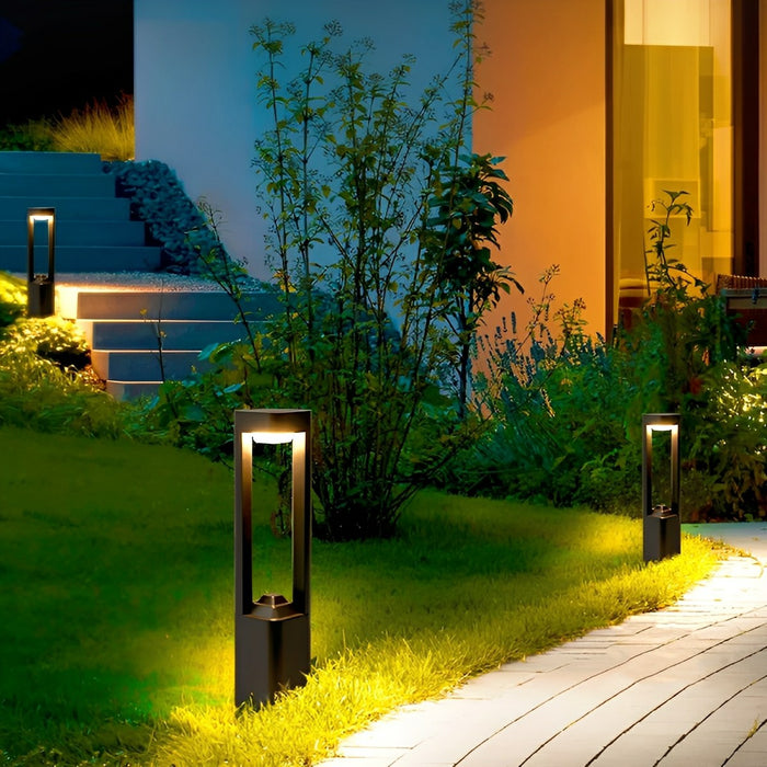 Rectangular LED Outdoor Landscape Lighting - Solar Powered / Column Light, Pathway, Garden