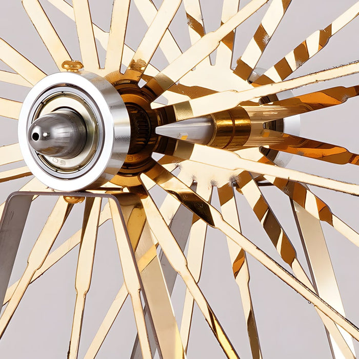 Iron Gold Ferris Wheel Table Lamp Integrated LED Touch Switch Desk Light