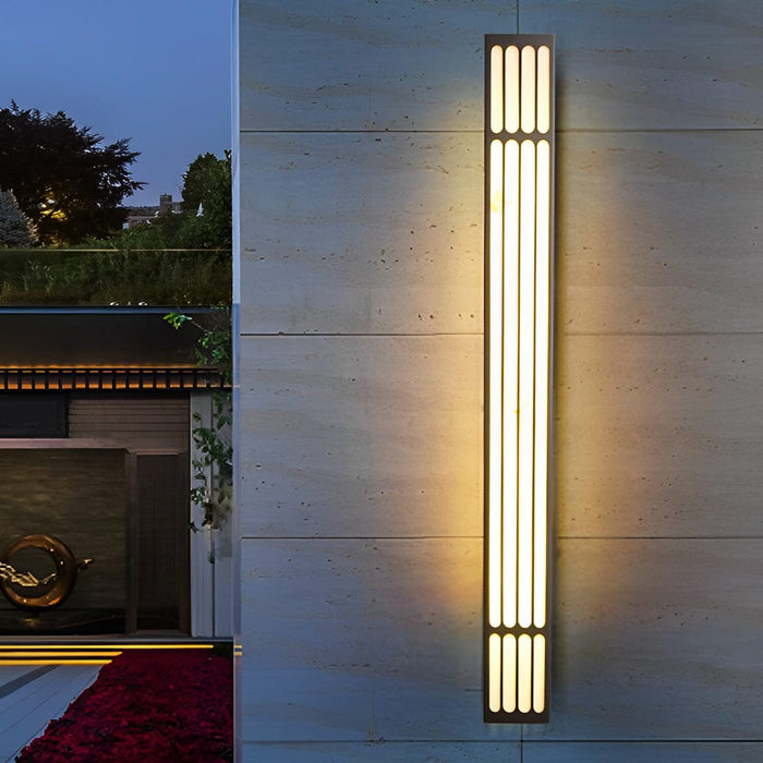 31.5 In. Long Strip Rectangular Waterproof Black Outdoor Wall Lamp