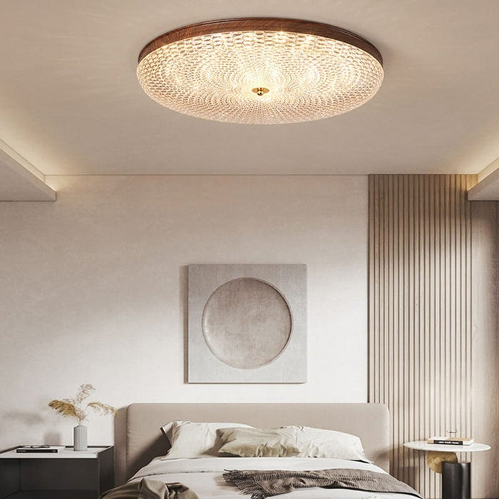 Round Acrylic LED Dimmable with Remote Control Retro Ceiling Lights Fixture