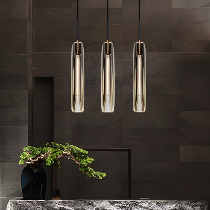 Long Glass Crystal Tungsten Filament LED Bulb Post-Modern Pendant Lights