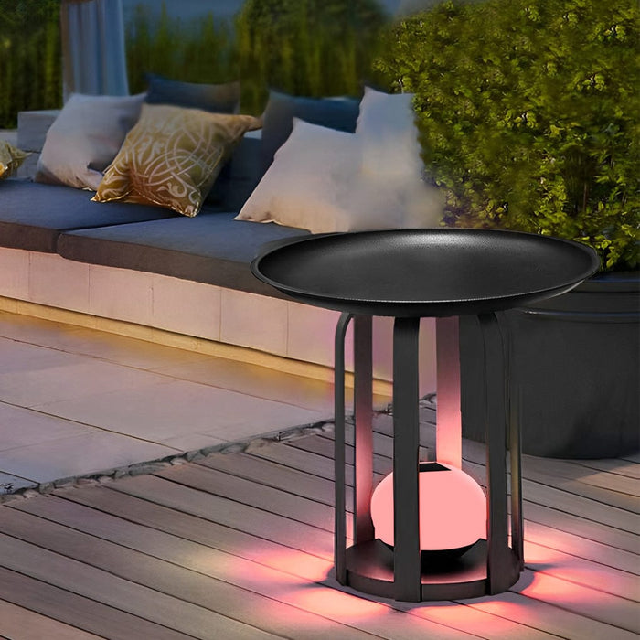 Round RGB Waterproof Flower Stand Tea Table Modern Solar Outdoor Light