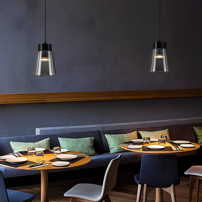 Minimalist Smoke Gray Glass Shade Cob Modern Pendant Lights Chandelier