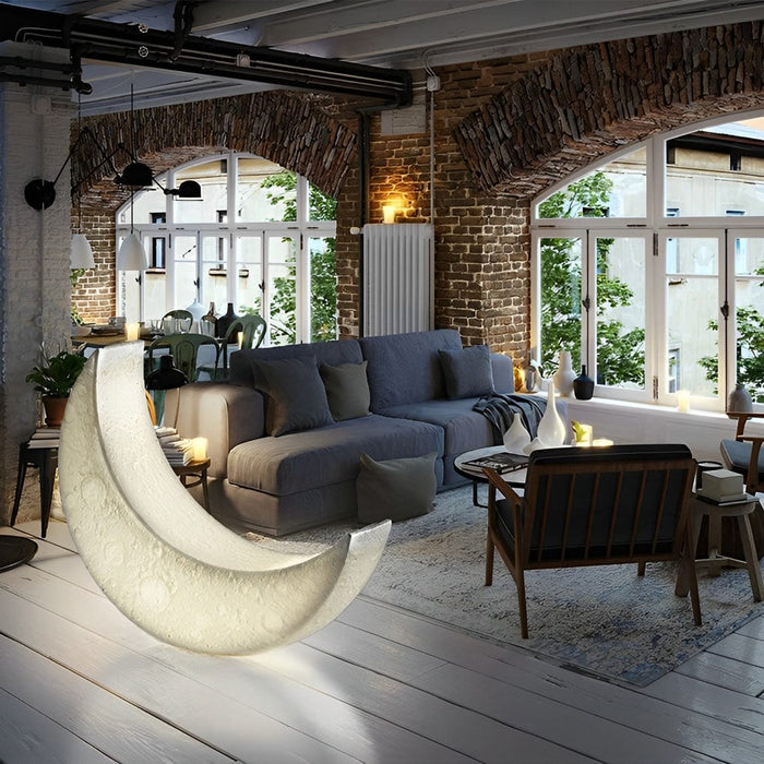 Resin Moon Chaise Longue Recliner Decor LED Modern Outdoor Floor Lamp