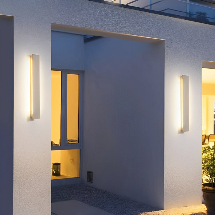 Modern Minimalist Concrete LED Outdoor Wall Sconce, Waterproof IP65 Porch/Patio Light, Hardwired