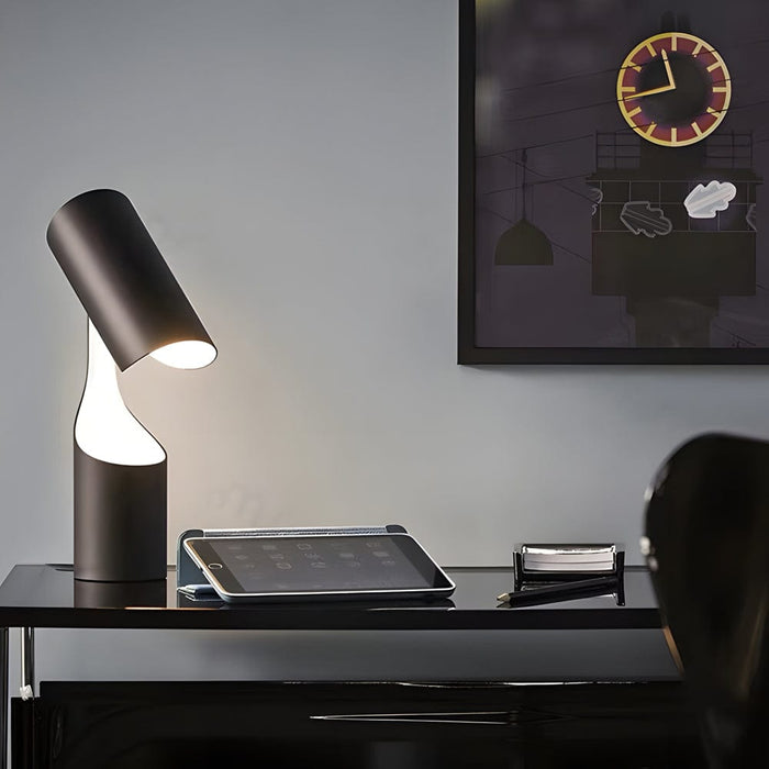 Nordic Black Adjustable LED Table Lamp Cylinder Metal Desk Night Light