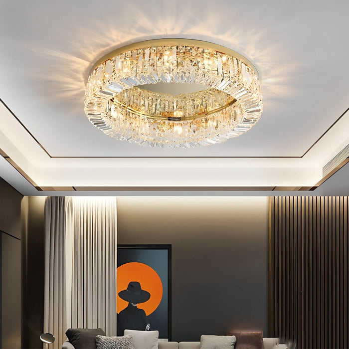 Traditional Circular Crystal LED Nordic Ceiling Light Flush Mount Lighting