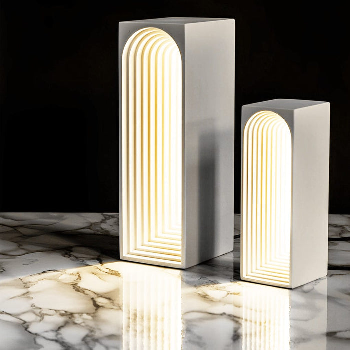 Nordic Arch Concrete Table Lamp USB Dimmable LED Cement Night Light