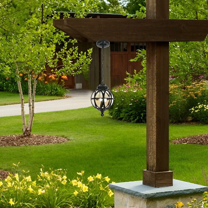 Waterproof Aluminum Glass Ball European-style Outdoor Chandelier Light