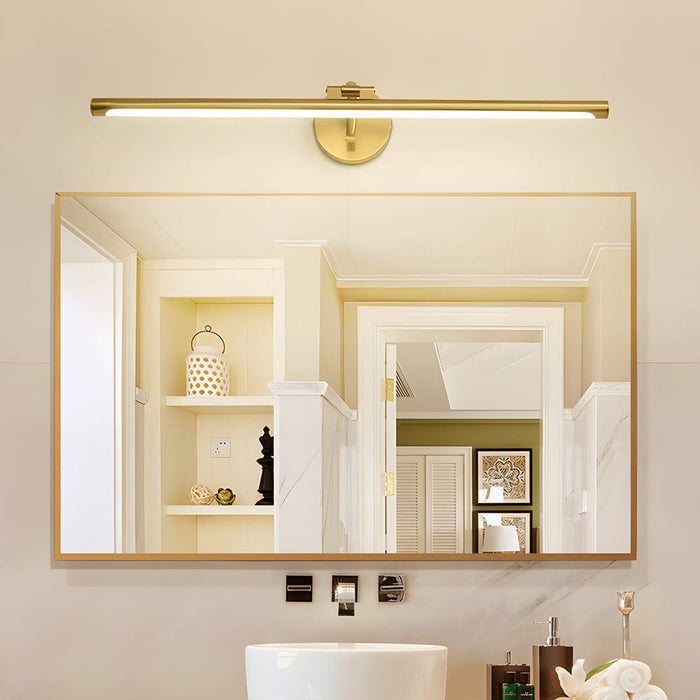 Modern Copper Linear Rotatable Vanity Light - LED Bath Bar over Mirror