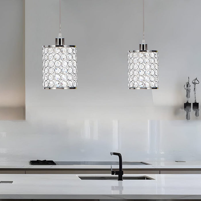 2 Pcs Cylinder Crystal Decorative Shade Minimalist Nordic Chandelier