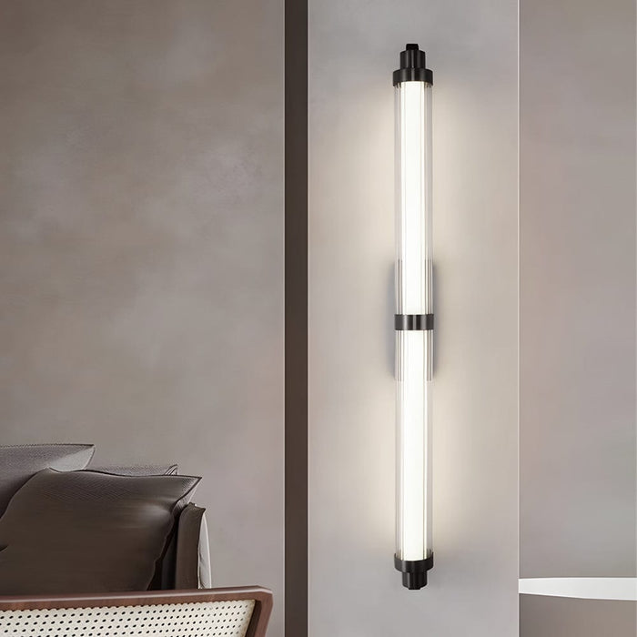 Modern Long Acrylic Tube LED Metallic Indoor Sconce Wall Lamp. 27.55''/35.43