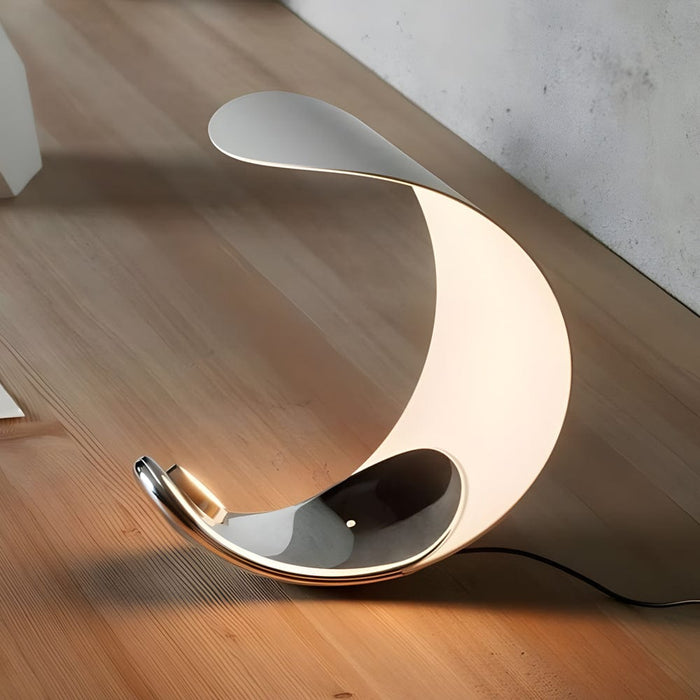 Aluminum Curved Moon Shaped Curl D76 LED Table Lamp Touch Dimming Desk Lamp