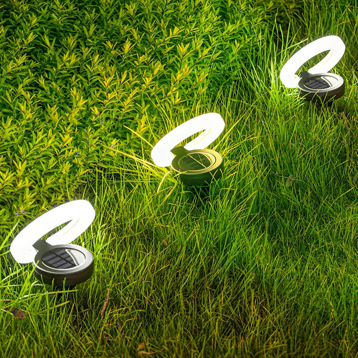 4PCS Round Foldable Solar Deck Lamp Set - Modern Outdoor Disk Lights