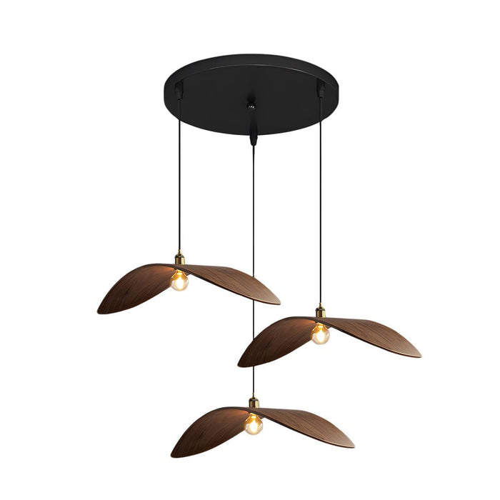 Wabi-Sabi Creative Walnut Wood Leaf Hardware Retro Minimalist Chandelier