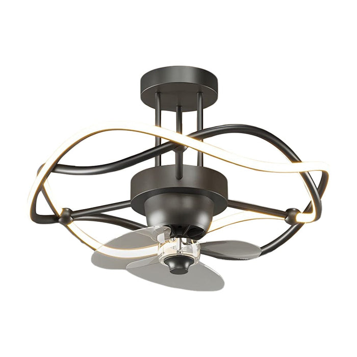 Modern 19.7-in LED Indoor Black and White Breeze Ceiling Fan with Light