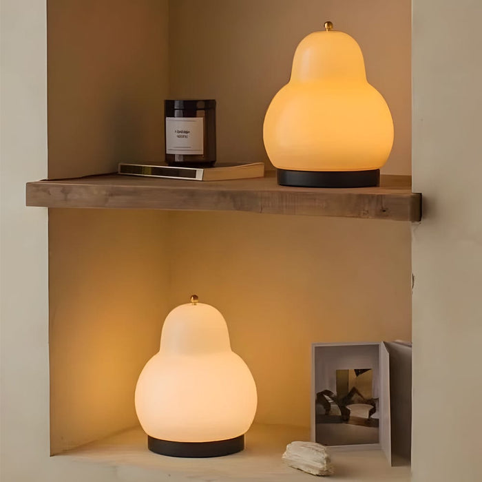 Portable Glass Pear USB Dimmable LED Table Lamp with Touch Switch