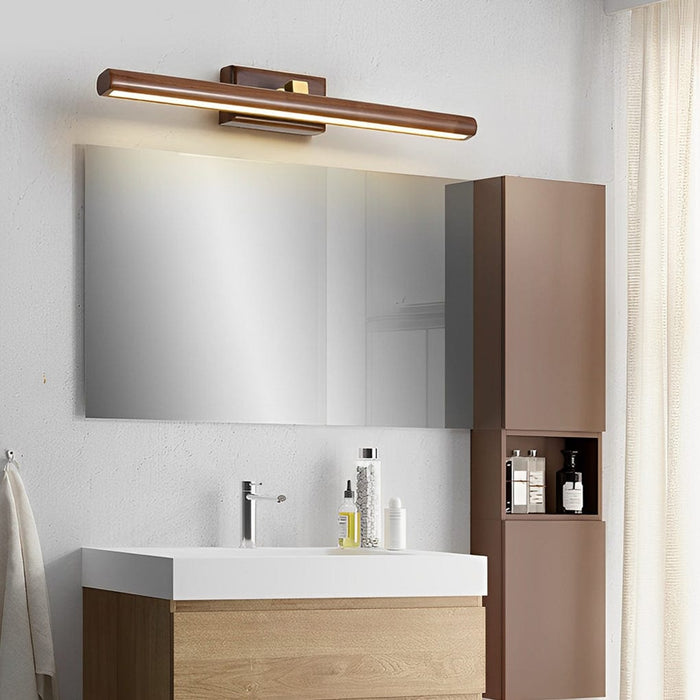 15''/23''/35'' Long Wood Strip 180° Rotatable Dimmable Vanity Light over Mirror