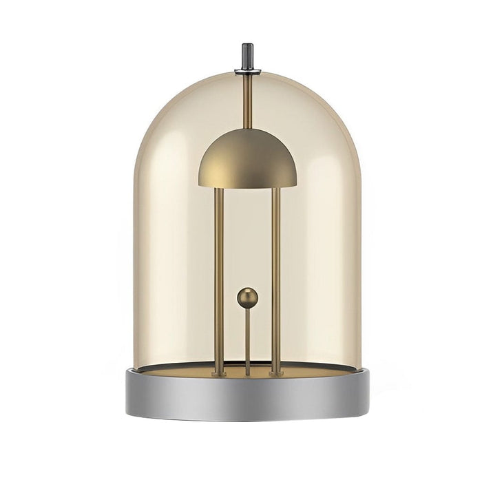 DIY Cylindrical Dome Detachable Glass Table Lamp Battery Touch Dimming Decorative Ambient Light