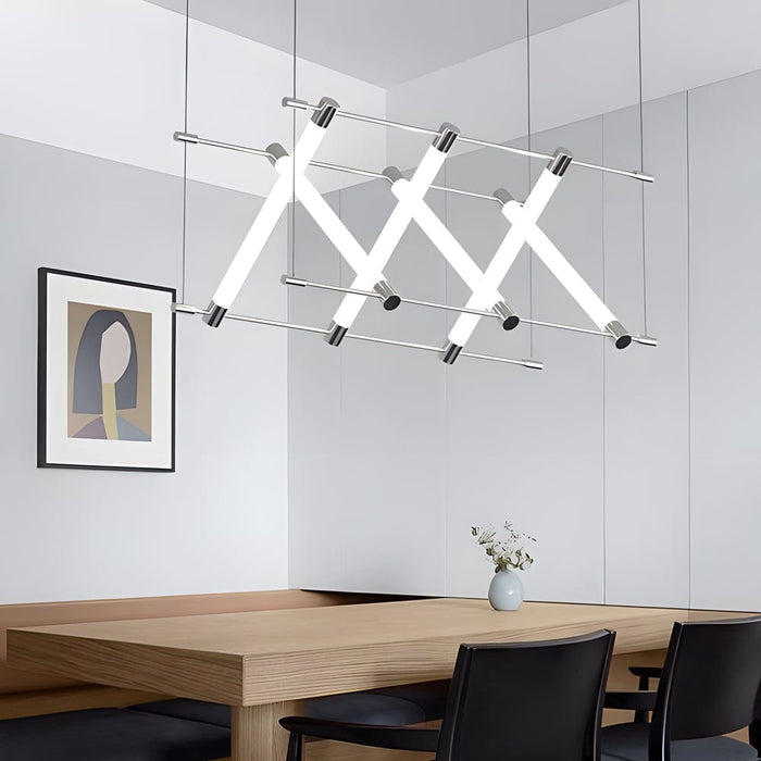 6/12-Light Acrylic Tube Geometric Long Designer LED Island Pendant Light
