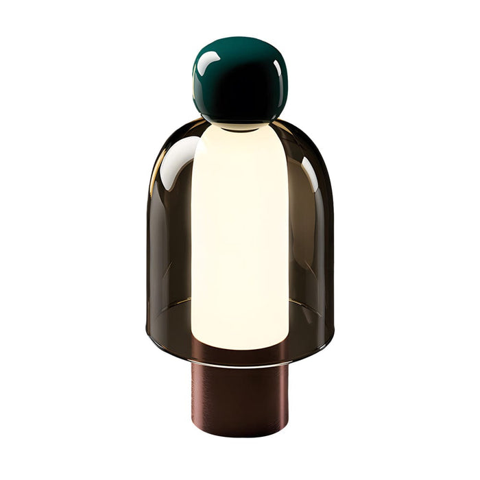 Clear Glass Rechargeable Battery Operated Easy Peasy Table Lamp LED Stepless Dimming Desk Light