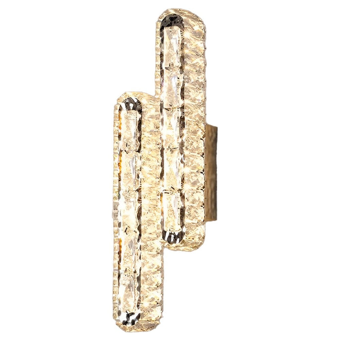 Double Strip Three Step Dimming Light LED Crystal Modern Wall Lamp Wall Sconce Lighting