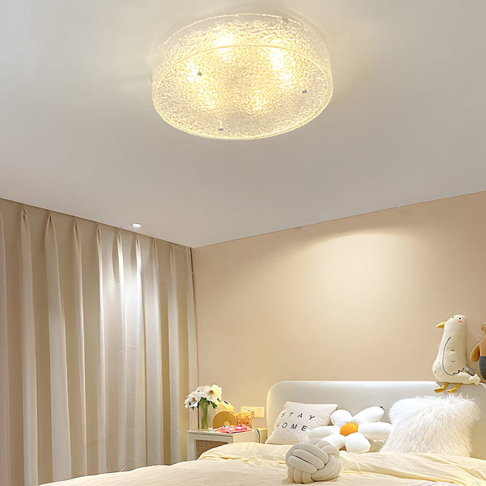 Round Water Ripples Acrylic Iron Simple Modern Ceiling Light Fixture