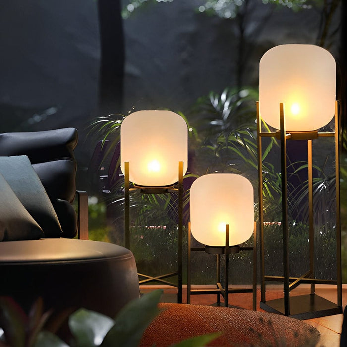 Lantern Design Waterproof LED Modern Solar Outdoor Floor Lamp Standing Lamp