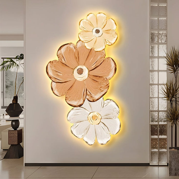 Ins Flowers Plant Luminous LED Lighting USB Decorative Painting Wall Decor
