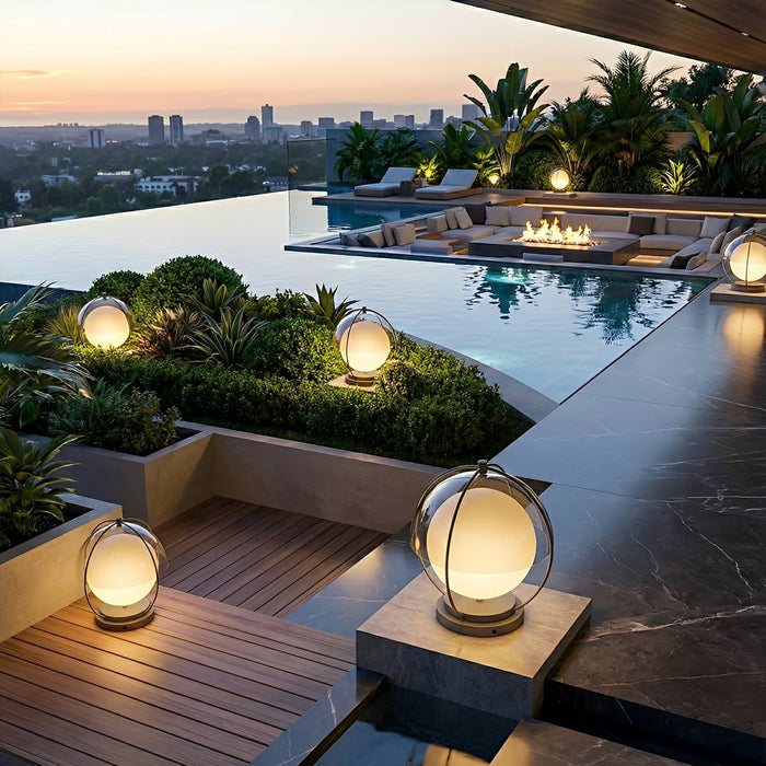 Solar Globe Post Light, Waterproof IP65 LED, Dusk to Dawn, Garden/Yard/Patio Lighting