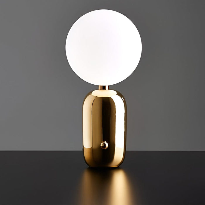 1-Light Hand Blown Glass Aballs Table Lamp Electroplate Nordic Bedside Light